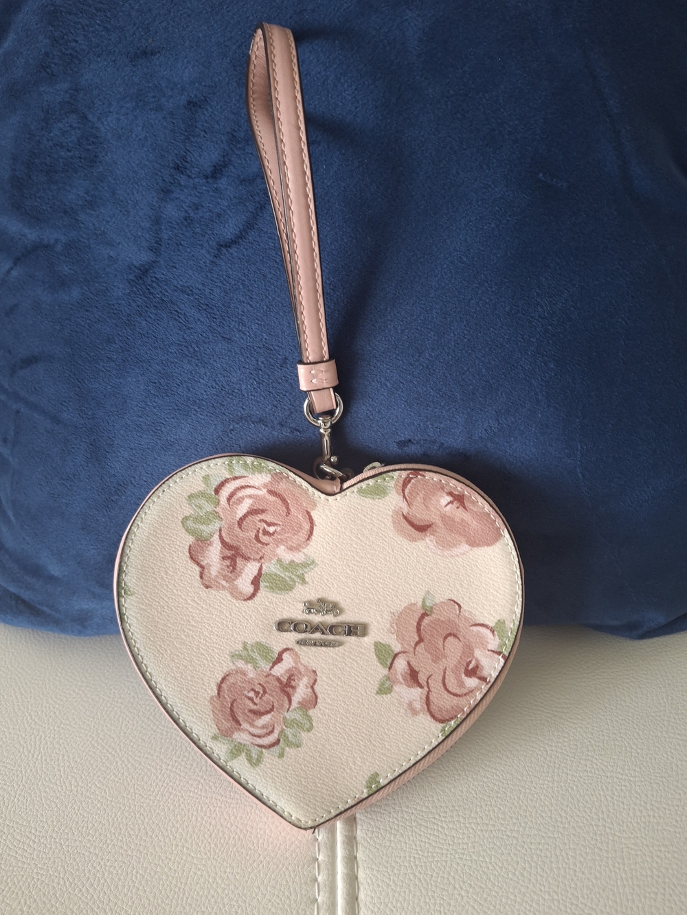 Coach Pink Rose Heart Wristlet